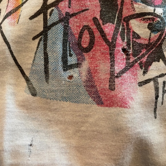 VINTAGE Pink Floyd The Wall Jersey Style Tee (1980's), Men's Medium/Large - Picture 4 of 10